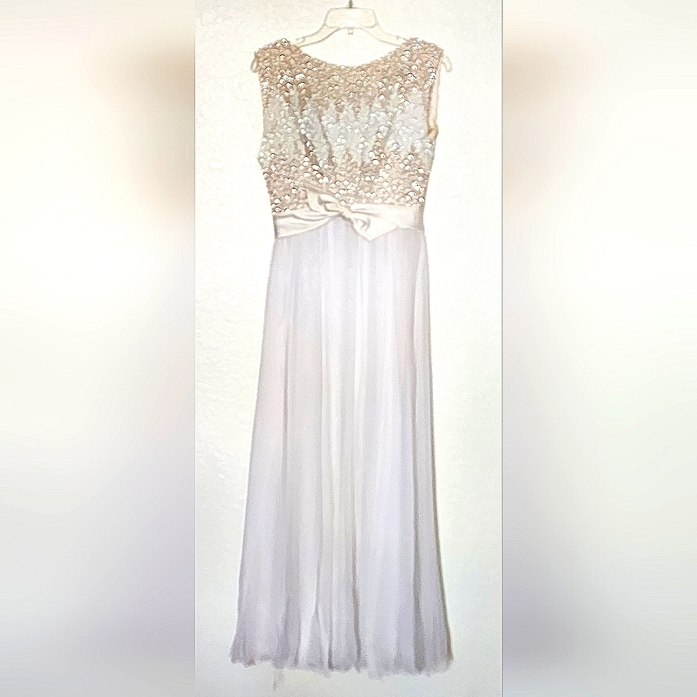 Emma Domb Women's Vintage 1960s Sequin Chiffon Evening Gown.  Size 10.